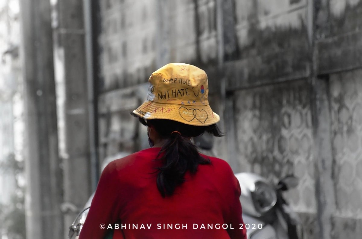 Crowded street at rush hour in Kathmandu